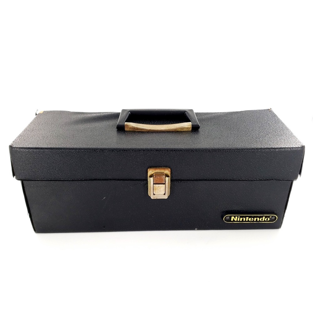 Vtg Nintendo NES 15 Game Storage Case Carrying Box w/ Handle Black